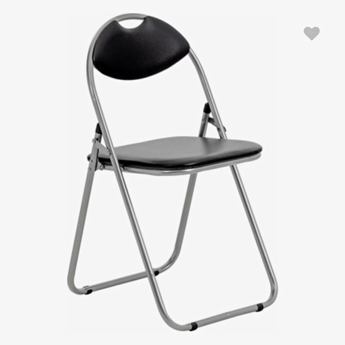 Black folding chair - chair,, metal