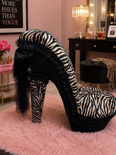 High heel shoe chair - chair, gold