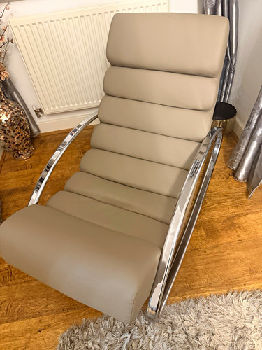 Beige faux leather rocking - beige,