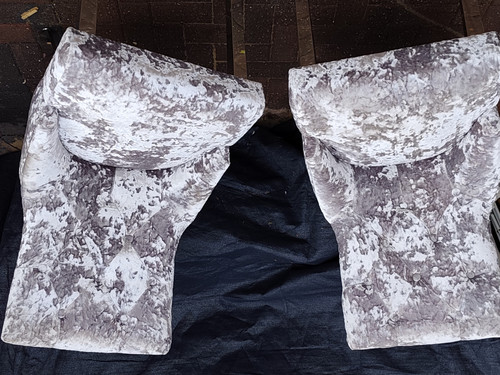 Pair grey crushed - grey, velvet
