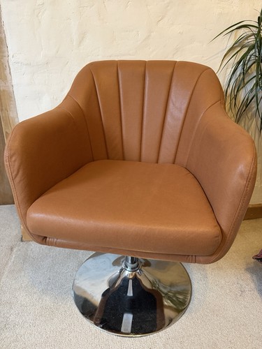 Homcom swivel tub - chair, tan