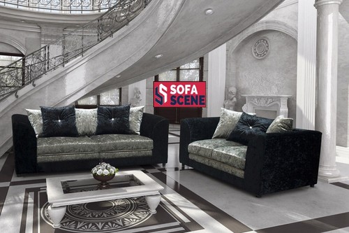 Crushed velvet sofa armchair - crushed,