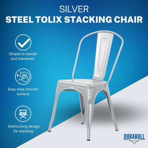 Tolix steel stacking chairs - steel,