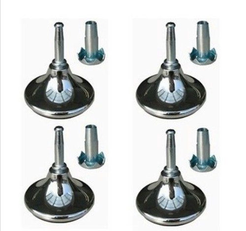 Chrome castors glides leg - x,
