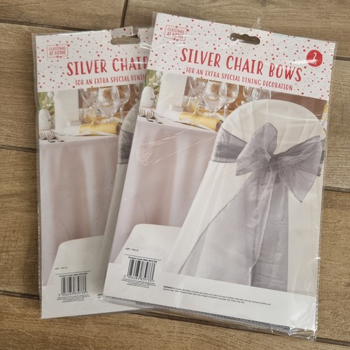 Silver chair bows new - 4,