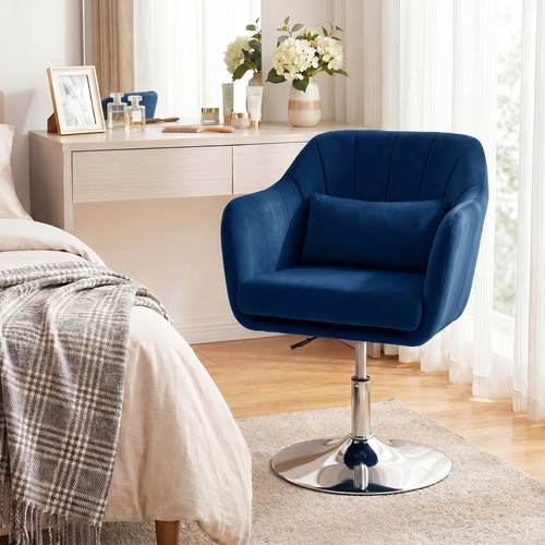 Homcom retro velvet swivel - velvet, tub