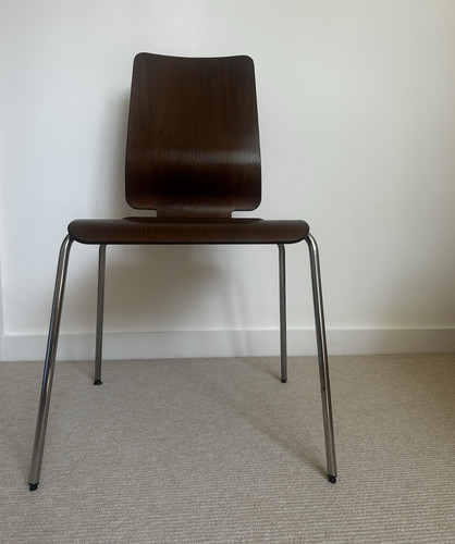 Dark wood armless dining - armless, chair