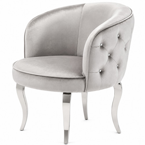 Silver velvet tub chair - velvet,