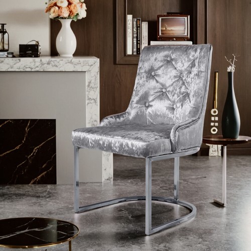 Silver grey velvet floral - velvet,