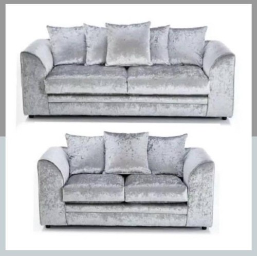 Silver crushed velvet sofa - crushed,