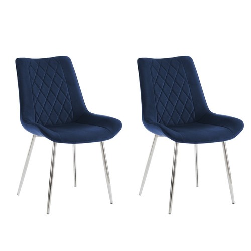 Velvet dining chairs set - set, of