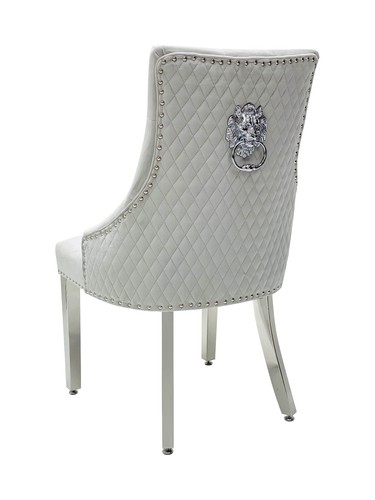 Majestic silver velvet dining - silver,