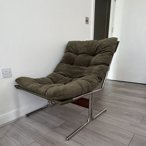 Green corduroy lounge chair 1 - lounge,