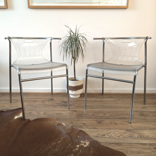 Pair vintage ikea elmer clear - pair,