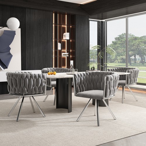 Swivel dining chairs set 4 - dining,